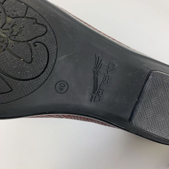 Dansko Olivia Loafer Slip On Wine Purple Leather Snakeskin Comfort Women 40 9.5 - Picture 13 of 14